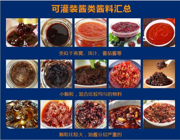 牛肉酱灌装机生产线-全自动牛肉酱灌装设备灌装样品图