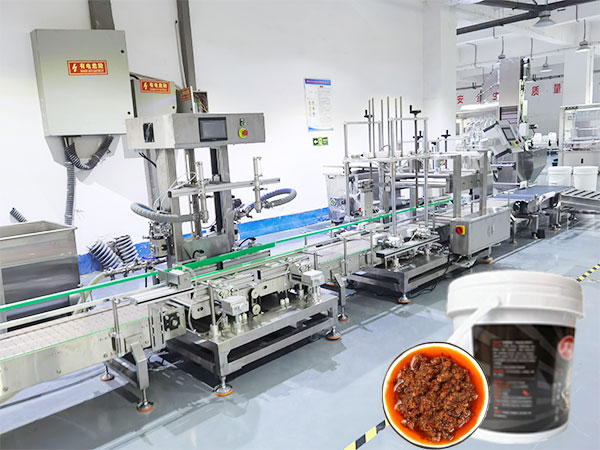 称重式酱料灌装机生产线